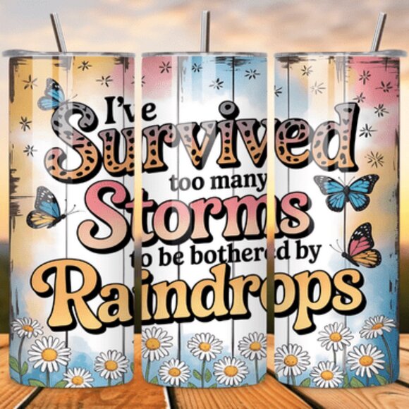 Inspirational Themed 20oz Sublimated Stainless Steel Tumbler with Lid & Straw - Picture 1 of 1